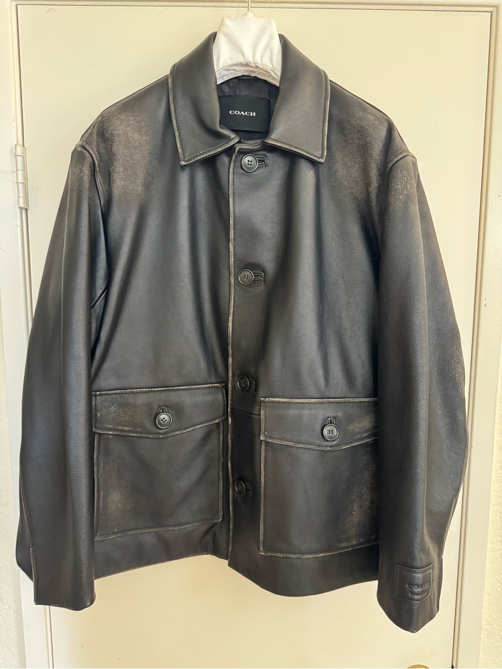 Coach Men’s loved leather shirt jacket
